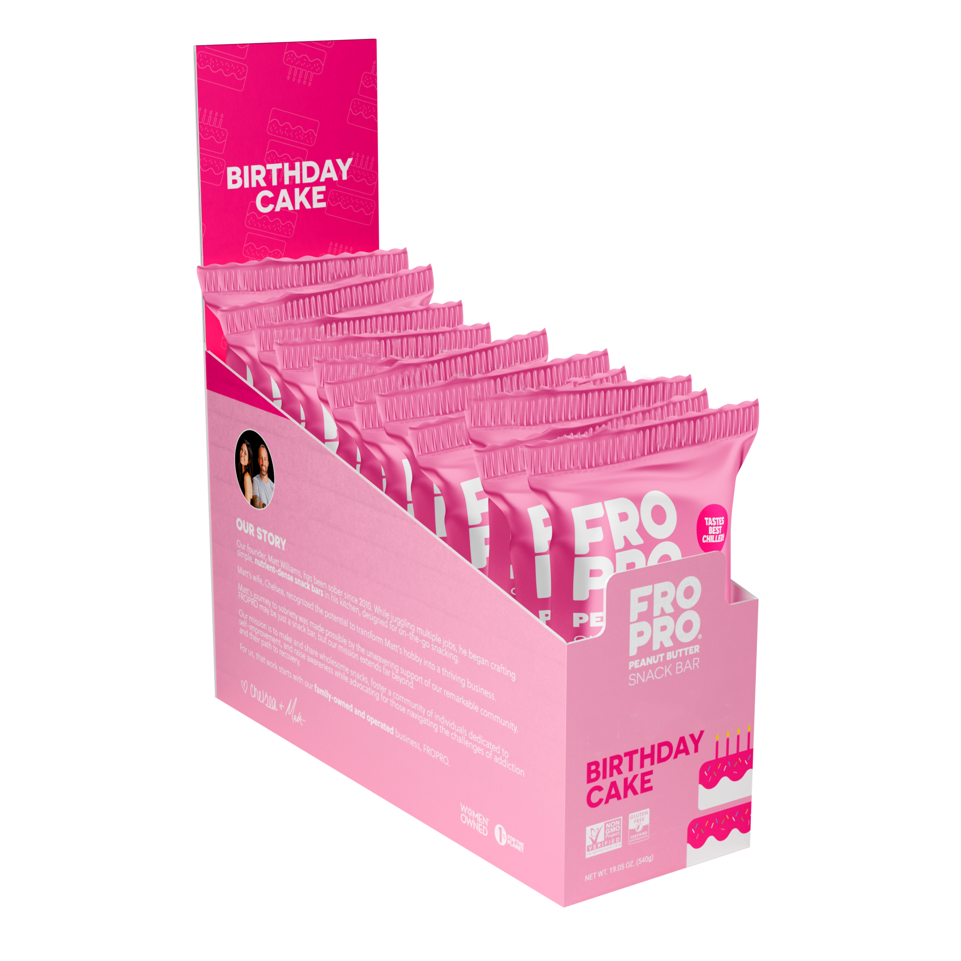 FROPRO | Birthday Cake Peanut Butter Snack Bar | 12-Pack